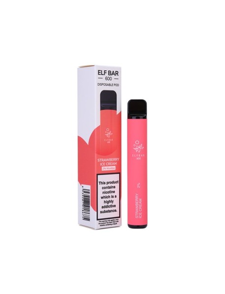 Elf Bar Inghetata cu capsuni, 600 pufuri, 20mg